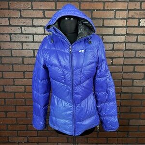 Koppen Down Puffer Jacket Full Zip Hooded Blue Women’s Small